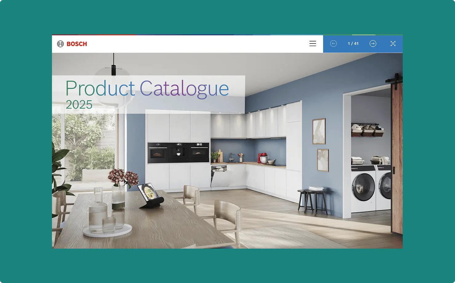 Bosch Home<br>E-Catalogue Website Ekran Görüntüsü