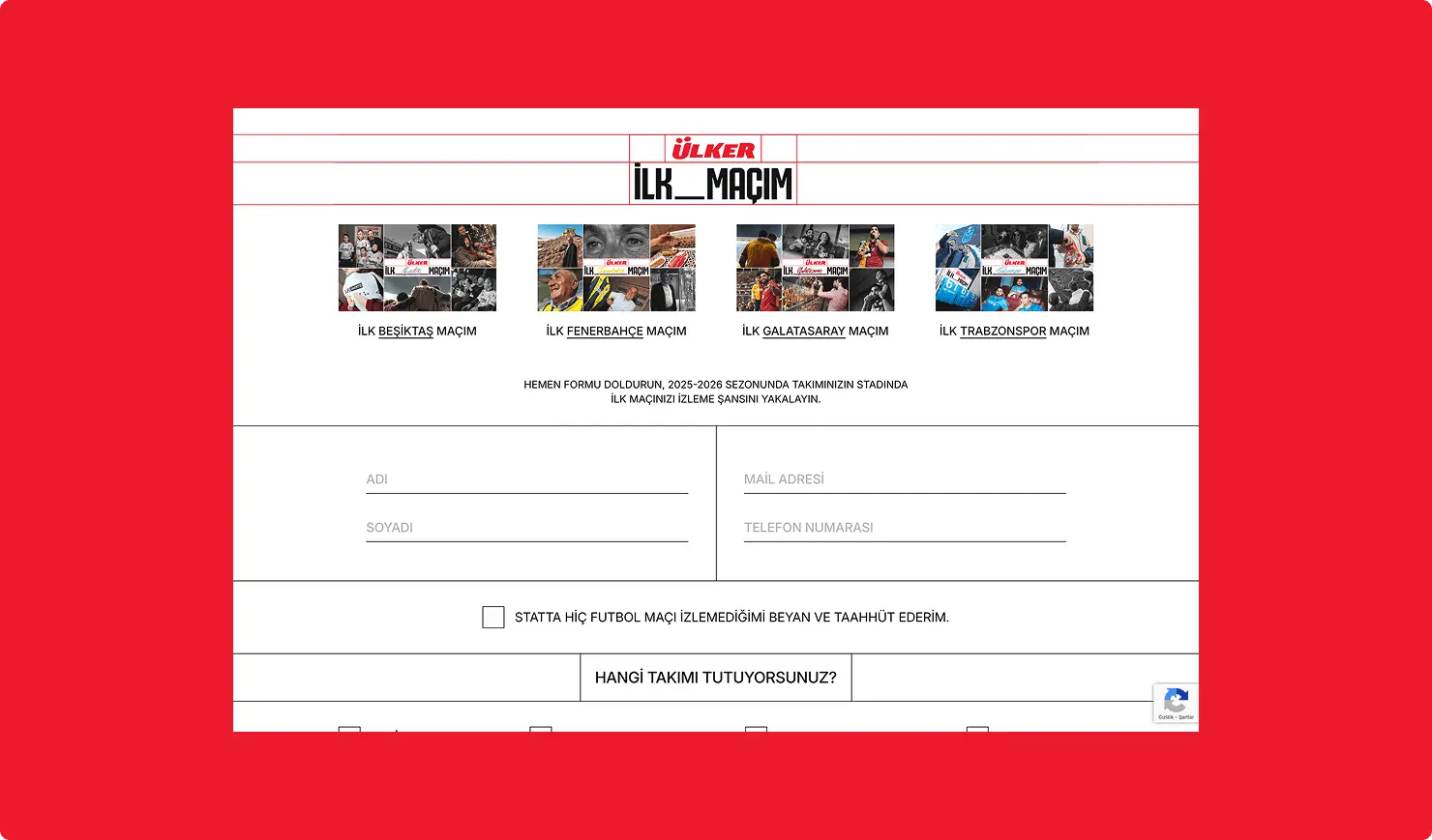 Ülker İlk Maçım Website Ekran Görüntüsü